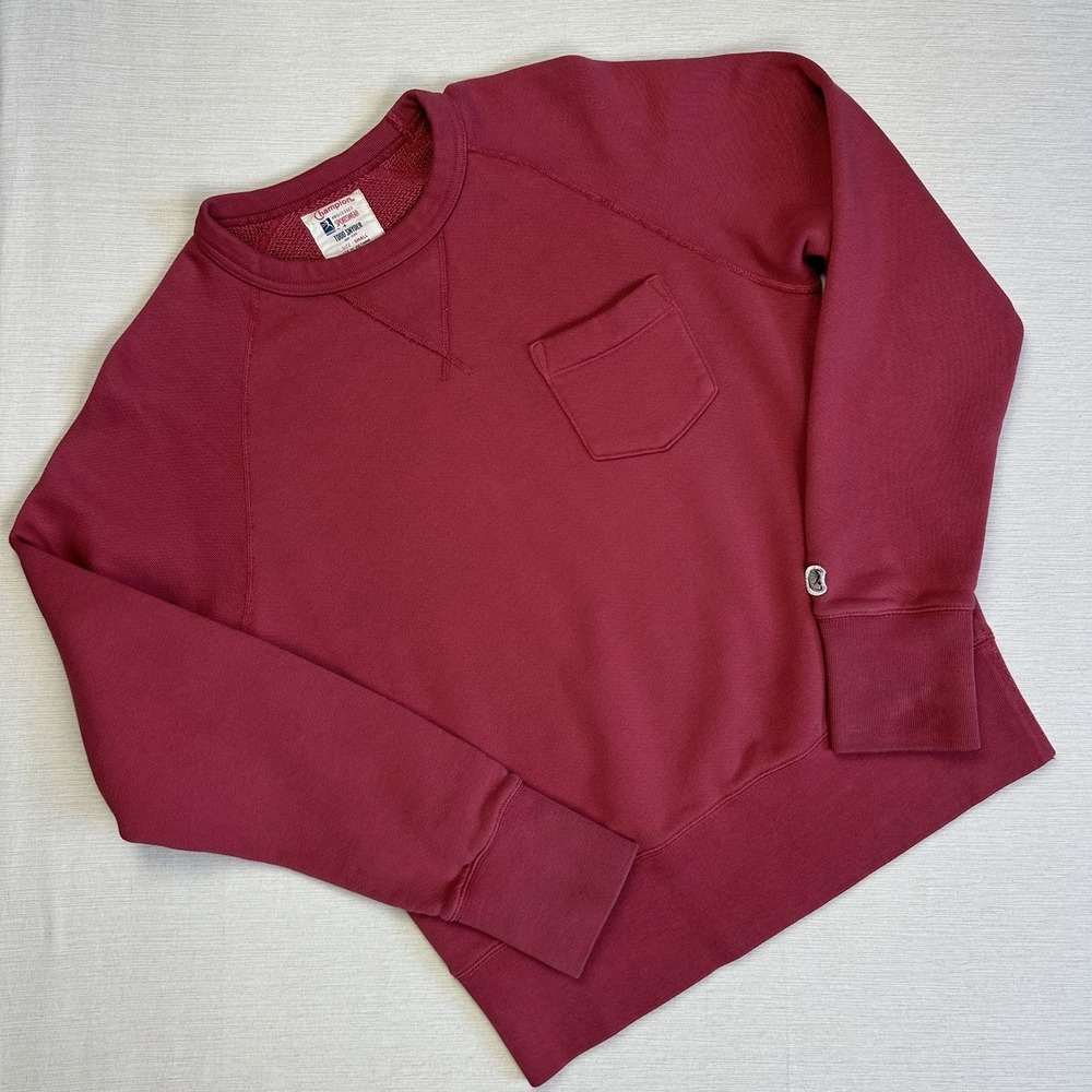 Champion Todd Snyder Crewneck Raglan Sweatshirt Men S Red Pocket Designer